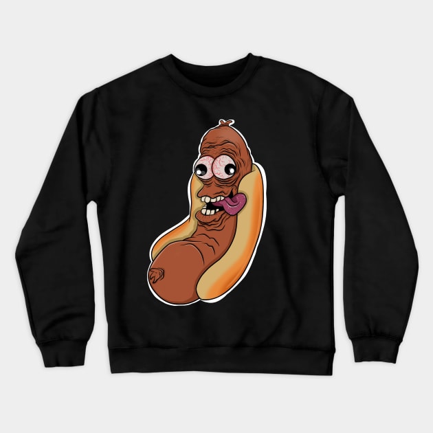 Weiner hot dog Crewneck Sweatshirt by wet_chicken_lip